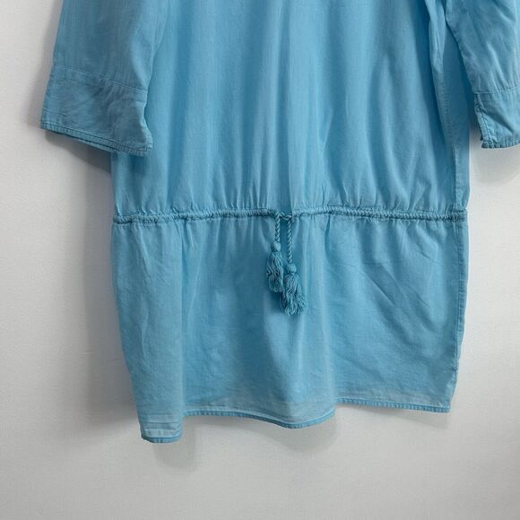 Lands End Swim Cover Up Tunic Aqua M Lightweight Embroidered Beachy Pool Boho - Picture 4 of 12